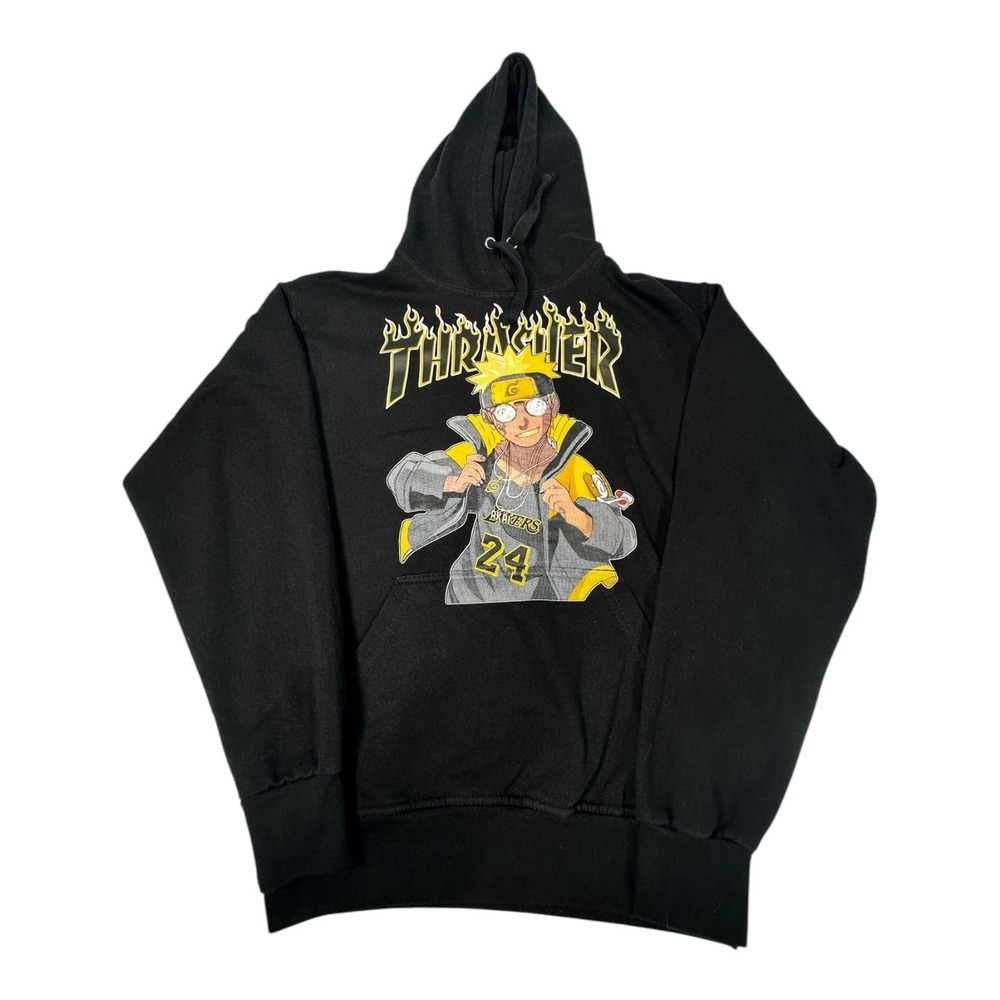 Thrasher Naruto‎ Lakers Kobe Bryant 24 Jon Lauren Black Hoodie Anime Pullover